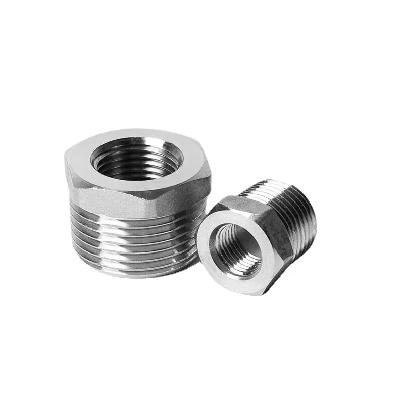 

1/8" 1/4" 3/8" 1/2" 3/4" 1" 1-1/4" BSP Male To Female Thread 304 Stainless Steel Reducer Bushing Reducing Pipe Fitting Connector