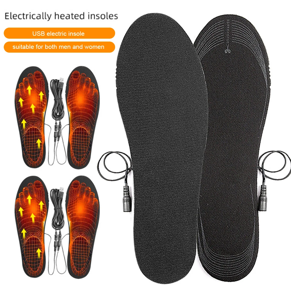 

USB Heated Shoe Insoles Feet Washable Foot Pad Mat Electrically Heating Insoles Warm Thermal Rechargeable Electric Feet Warmer