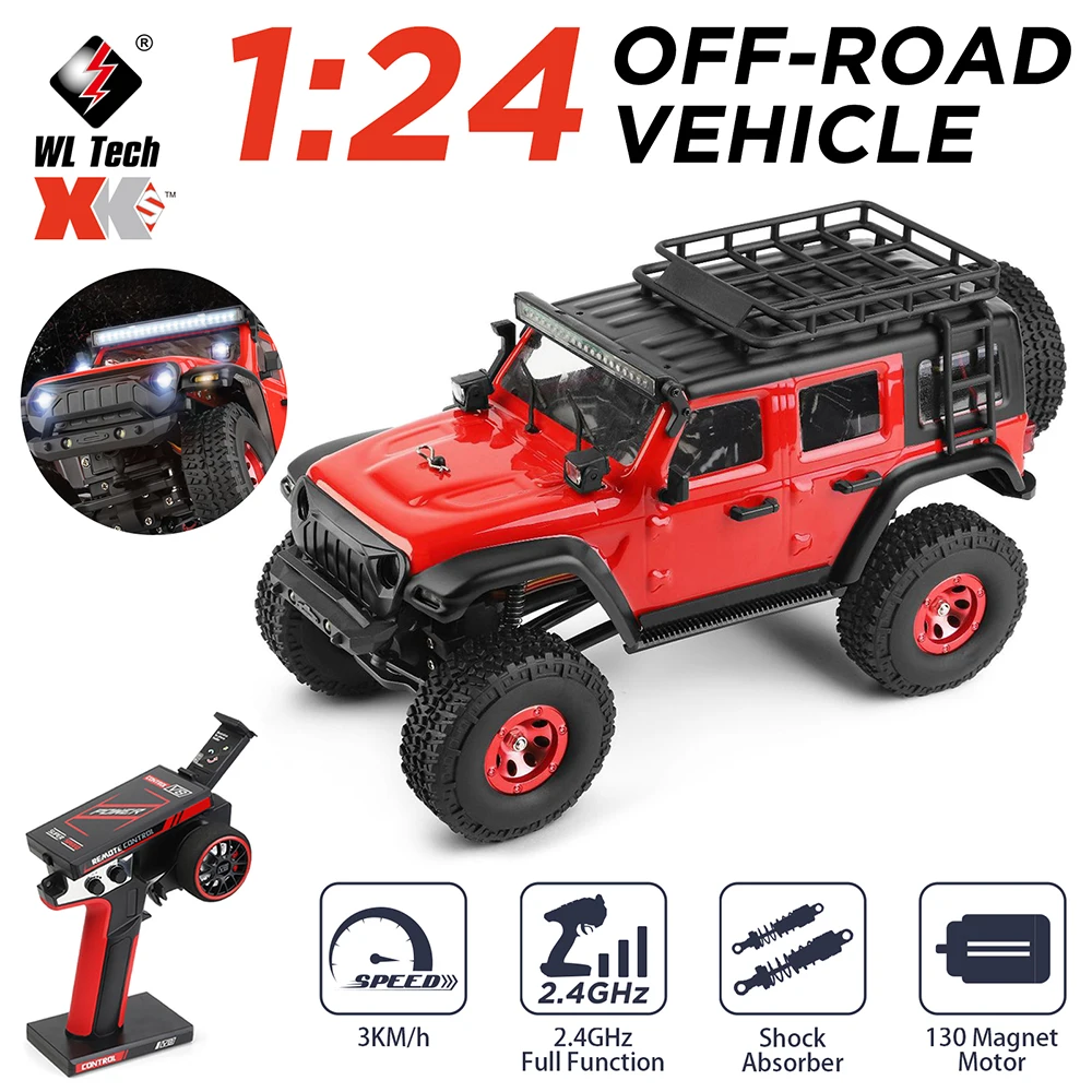 

Wltoys XK 2428 4WD 1/24 RC Crawler Car 2.4G Off-Road Remote Control RTR Climb Vehicles Toy with LED Headlight for Kids