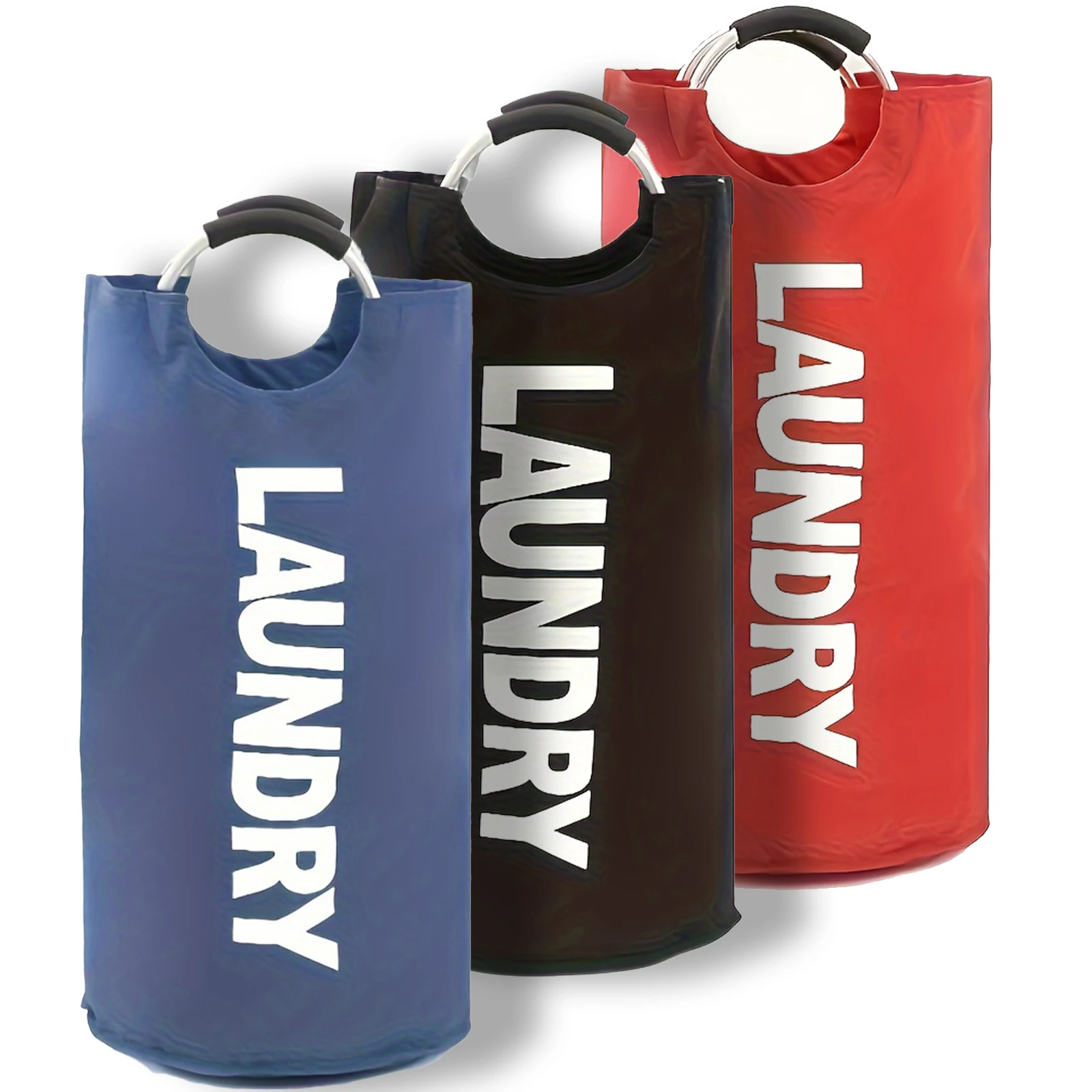 

3 шт., большая корзина для белья 90 л, сумка для белья с мягкими ручками, водонепроницаемая складная корзина для одежды, корзина для одежды для ванной комнаты