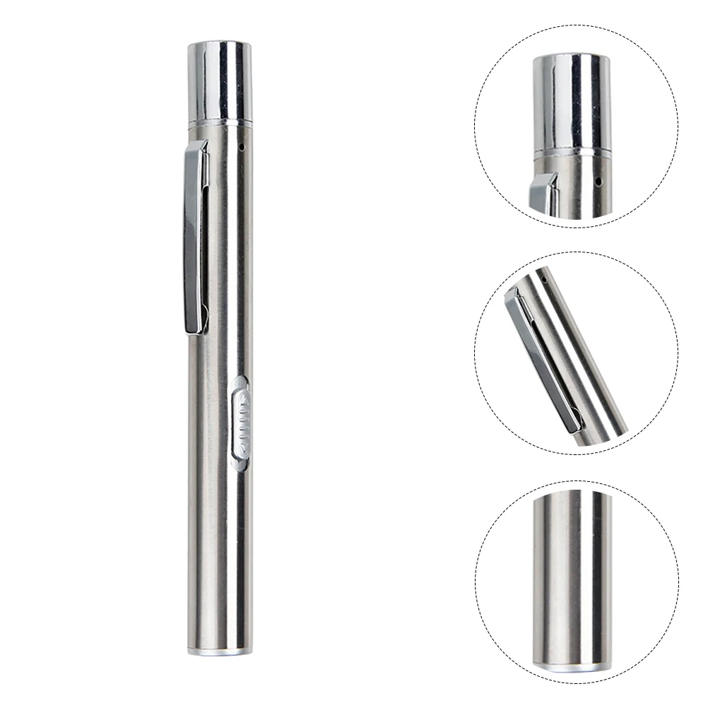 Mini Led Medical Pen Light Metal Clip Compact Flashlight Neuro Assessment Rechargeable White Yellow Light Pocket