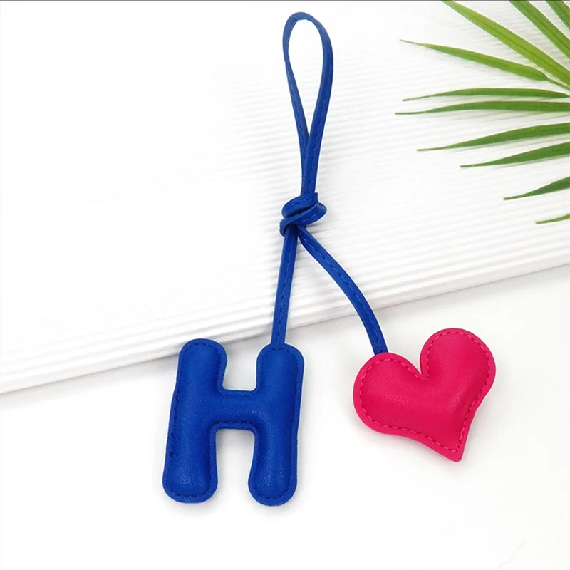 Fashion Bag Charm Accessories Handbag Pendant Letter Shape Creative Keychain Schoolbag Love Heart PU Handbag Accessories