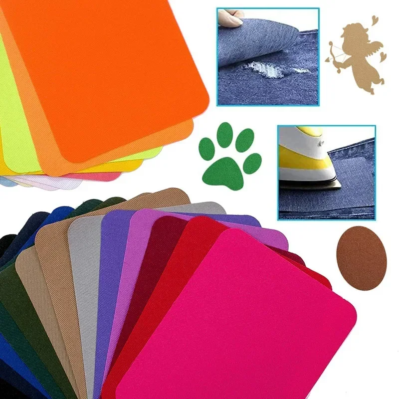 4 sztuk/partia tkaniny naprasowanki 12.5x9.5cm naszywki na naszywki żelazko na mocny klej bawełniana naszywka na ubrania DIY Jean naprawa Decor