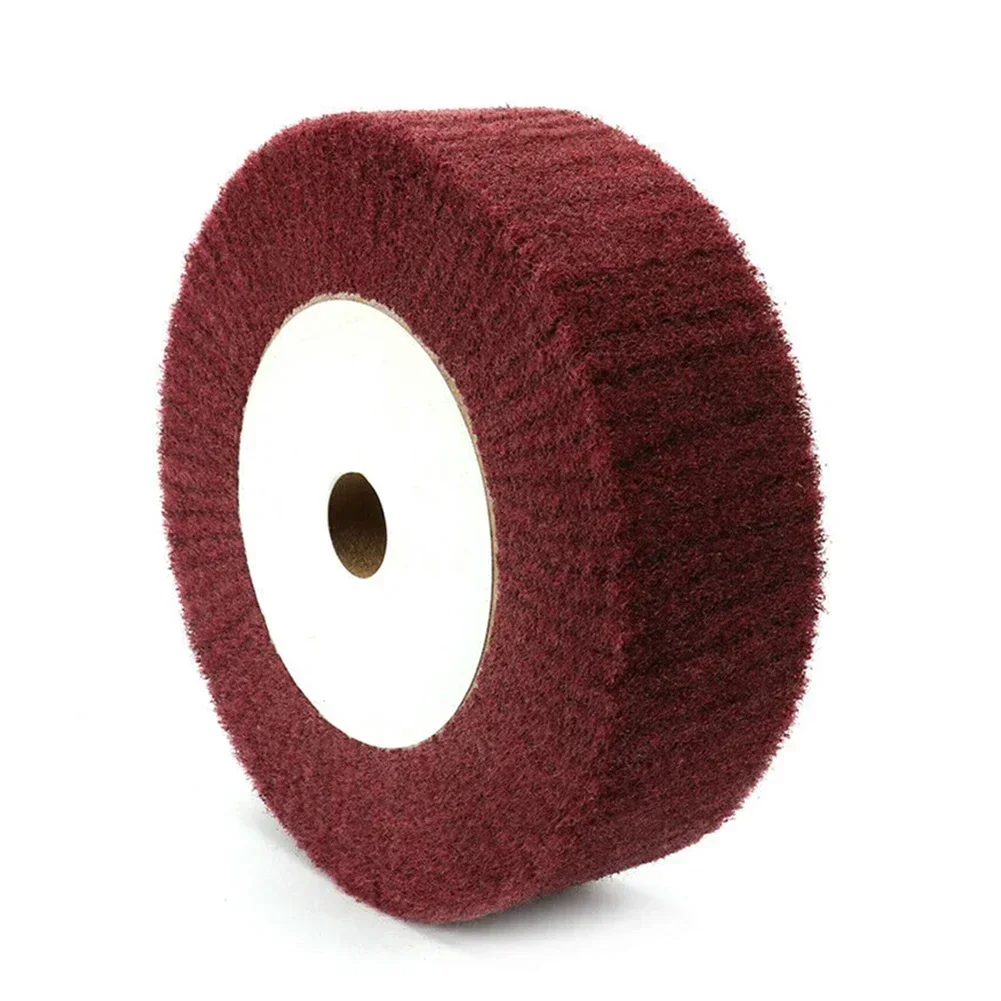 150/200mm Nylon Fiber Flap Polishing Wheel Disc 320 Grit Non-Woven Abrasive Buffing Pad Abrasive Scouring Grinding Flap Wheel