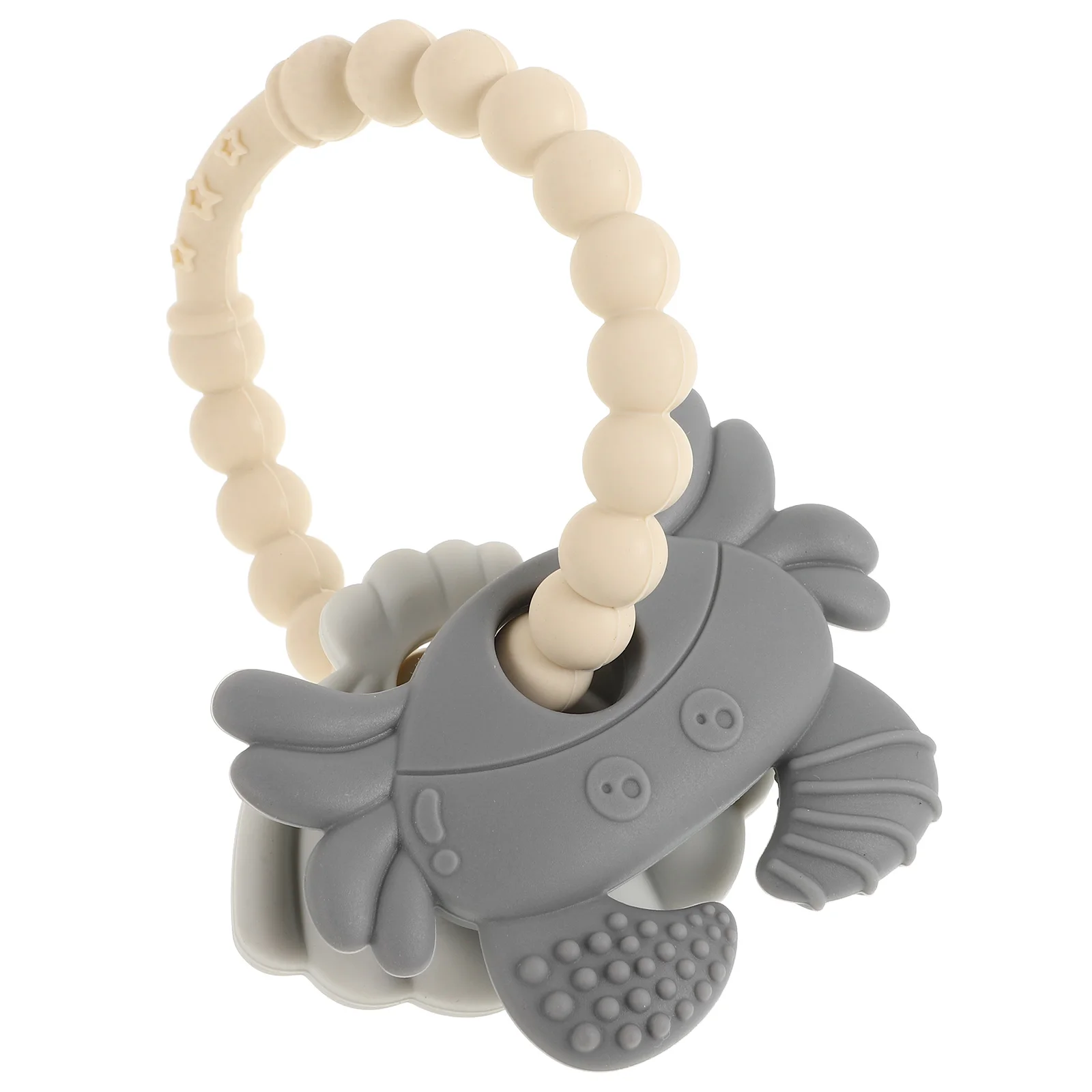 

Silicone Teether Toys Baby Girl Rattles Teething Chew Crabs First Fishing Plastic Ringing