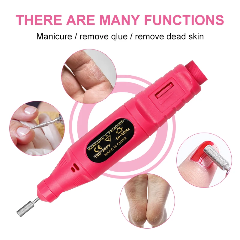 Professional Nail Drill Machine Electric for Remove Dead Skin Manicure Tools Set Nail Files Drill Gel Polish Remover Tools