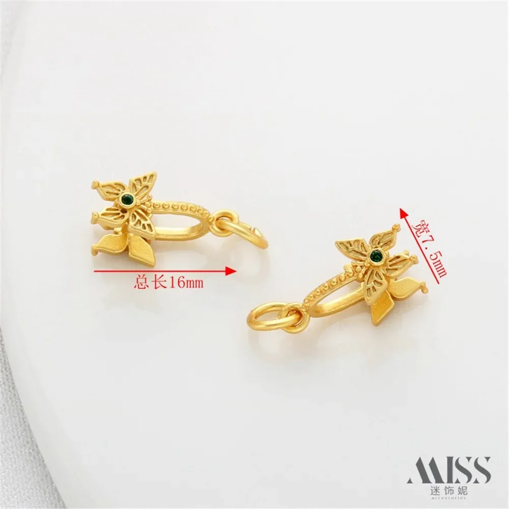 18K Gold Matte Gold Butterfly Safety Buckle Clip Buckle Melon Seed Buckle Pendant DIY Bracelet Necklace Jewelry Accessories
