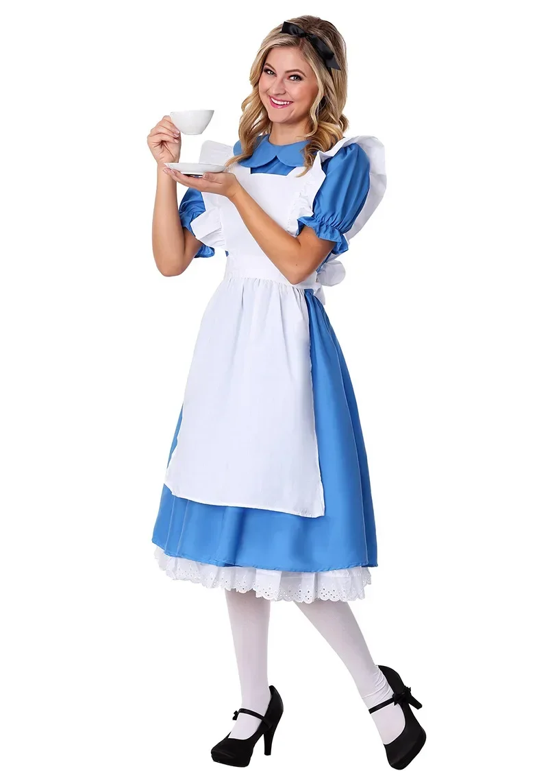 Womens Costume Maid Lolita Cosplay Dress Blue Halloween Carnival Party Mardi Gras Costumes