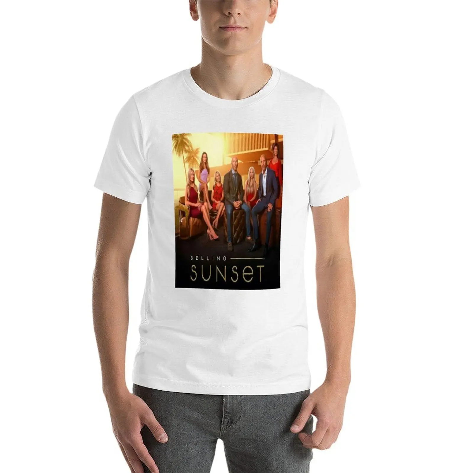 تي شيرت Netflix يبيع غروب الشمس تي شيرت g man للرجال تي شيرت رجالي 100% قطن ماركة فاخرة تي شيرت #4