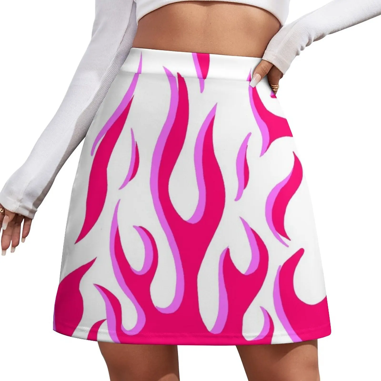 

pink flame design Mini Skirt korean skirt japanese fashion festival outfit women