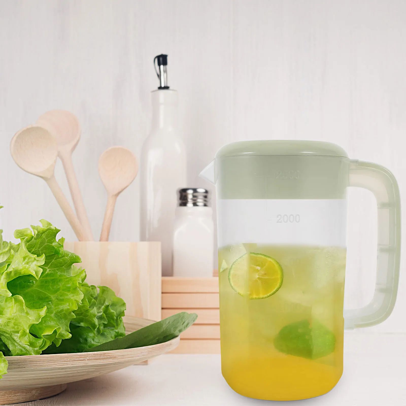 

2500ml Transparent Plastic Milk Tea Pitcher Lightweight Cold Hot Beverage Container Juice Pot Water Pitcher Plastic