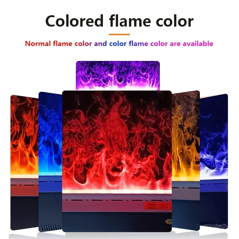 New smart 3D atomizing fireplace with nine-color adjustable LED real flame, whole-house humidification + log fire sound effect