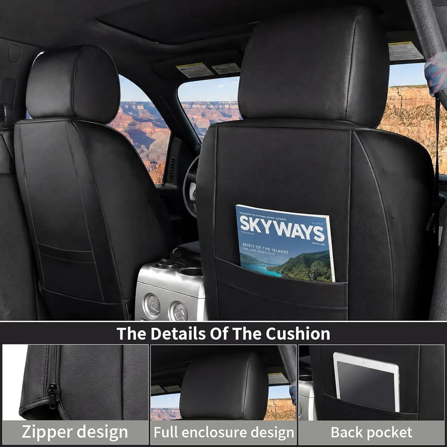 Umbrauto Custom Seat Covers for Silverado, Waterproof Nappa Leather Full Set Seatcovers for Chevy Silverado/GMC Sierra 2007-2013 & 2019-2026 1500, 2020-2026 2500HD 3500HD Crew/Double/Extended Cab