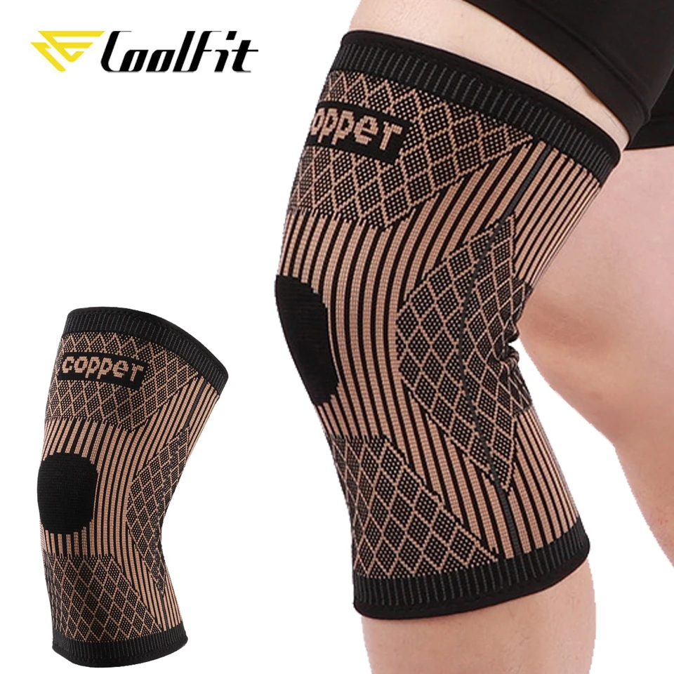 Coolfit 1PCS Kupfer Faser Knie Brace Knie Sleeve Compression Unterstützung für Frauen Männer Sport Meniskus Reißen ACL Joint Schmerzen relief