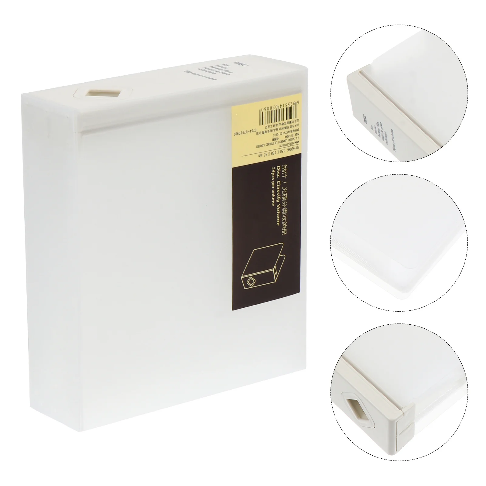 

1Pcs Plastic Cd Box 24 Discs Capacity Optical Disks Storage Case Non-Slip Interior Humanized Drawing Design for Car Home