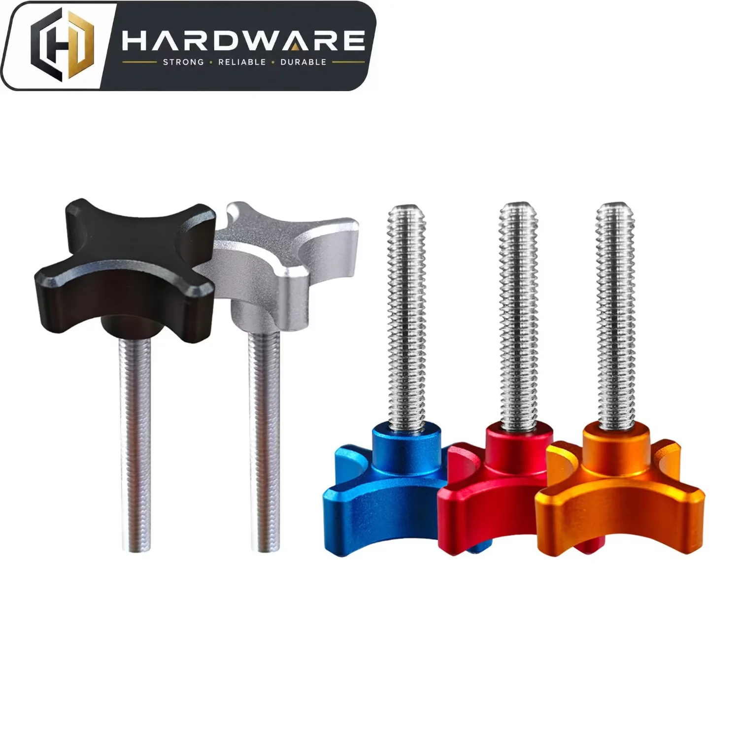 1pc M6 M8 *10mm to 100mm Stainless Steel Thread Aluminum Star Plum Bakelite Hand Tighten Thumb Screw Knob Tightening Screw Bolts