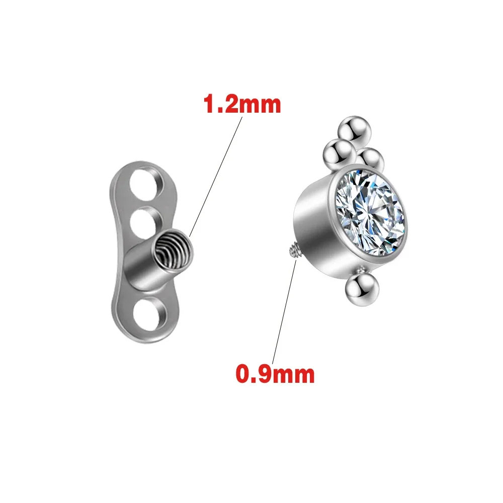 F136 Titanium piercing Dermal Anchor Women Hinged segment Surgical 16G microdermal	Helix Piercing Hiden Skin Diver Body Jewelry