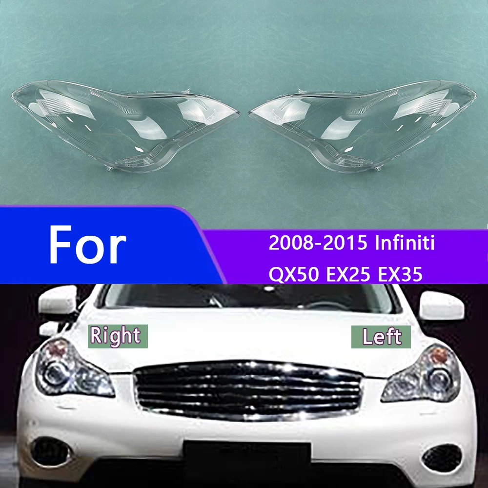 

For 2008-2015 Infiniti QX50 EX25 EX35 Headlight Cover Transparent Lampshade Headlamp Shell Plexiglass Replace Original Lens