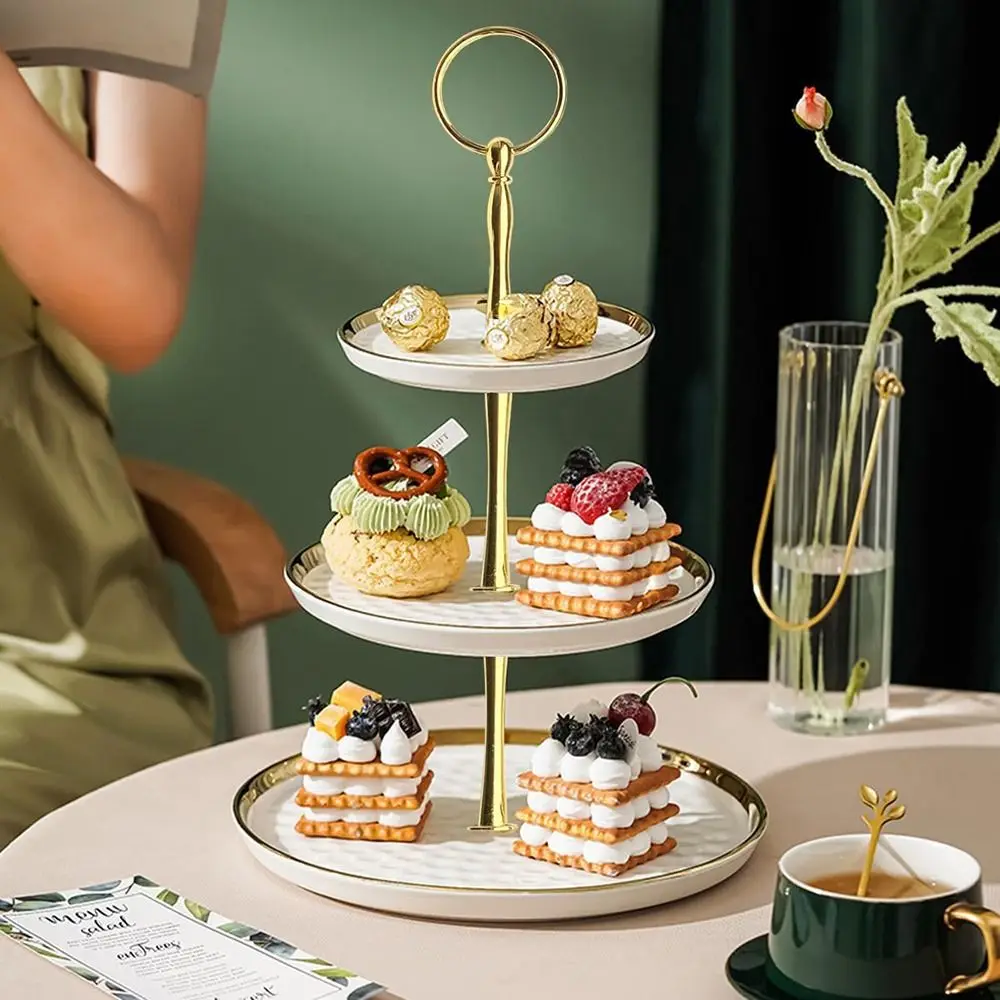 Cake Plate Handle 2 Tier Cake Plate Stand 3 Tier Zinc Alloy Cake Stand Hardware Holder Wedding Party