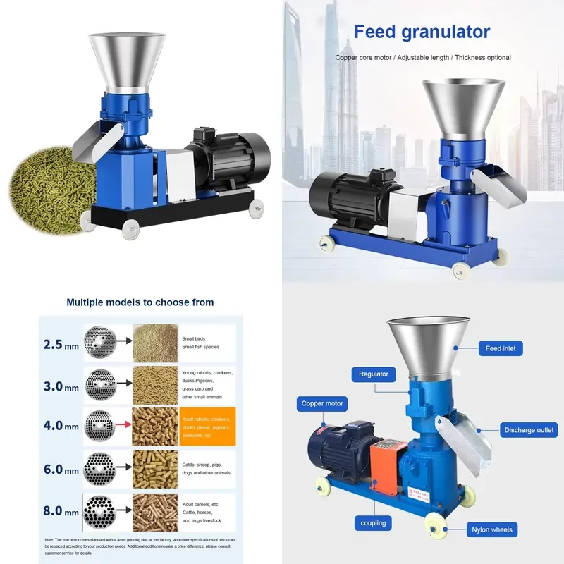 YWM Certificate 220V/380V 4KW Feed Machine Chicken Feed Pellet Machine for Different Pellet Size Straw Pellet Press Machine