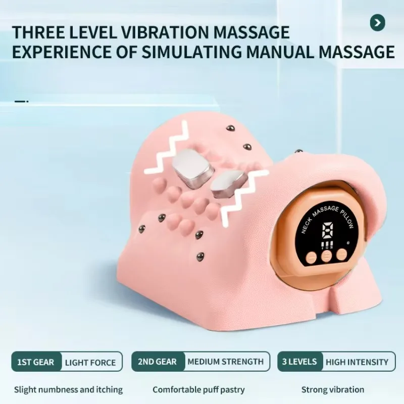 Electric Heated EMS Pulse Cervical Traction Pillow with Six Levels of Heat Neck Massager and Shoulder Stretcher Massage Products view 5