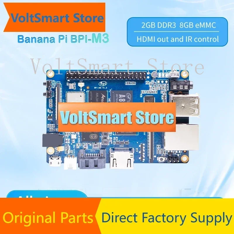 VoltSBanana Pi BPI-M3 Allwinner A83T Octa-core Processor Motherboard 2GB LPDDR3 8GB EMMC Linux Raspberry Pi SBC Single Board Com