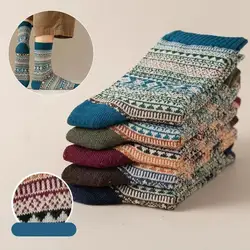 Men's Socks Retro Ethnic High Tube Stocks Autumn Winter Thick Warm Socks Japanese Thick Ins Socks Breathable