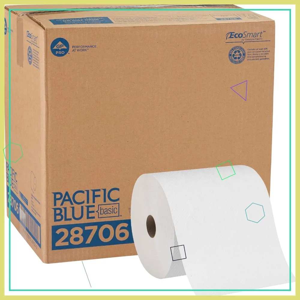 

Blue Paper Towel Rolls, 350ft/Roll, 12 Rolls/Case - Heavy Duty Absorbent