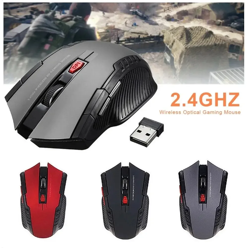 2.4G Wireless Mouse USB Receiver 6 Buttons Professional Optical Wireless Mouses USB Right Scroll Mice for Laptop PC Gamer