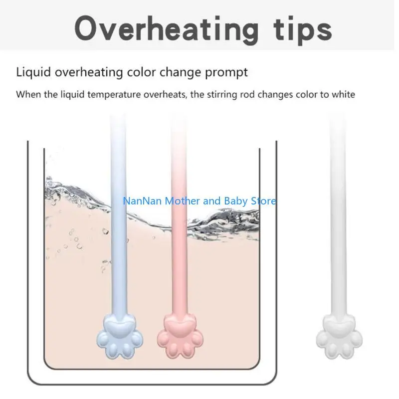 ملعقة خلط مسحوق حليب الأطفال الرضع من كارتون، قضيب طويل لتحريك القهوة