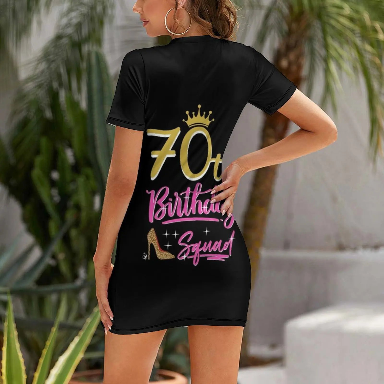 70th Birthday Squad 70 Years old gift Short Sleeved Dress sexy dress elegant chic wedding evening dresses Dress