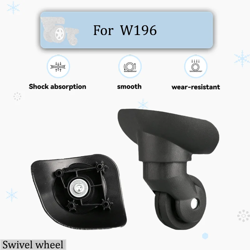 

For W196 Replacement Thickened Luggage Trolley Wheels + anti-slip Design 360° Swivel Castor Repair kit
