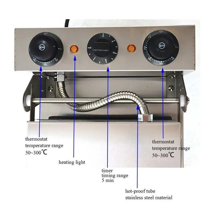 GCS 4 قطعة الكهربائية التجارية الفولاذ المقاوم للصدأ غير عصا النساء المعتوه الهراء شكل كبير الصدر الهراء بيكر الثدي الكهربائية صانع الوافل
