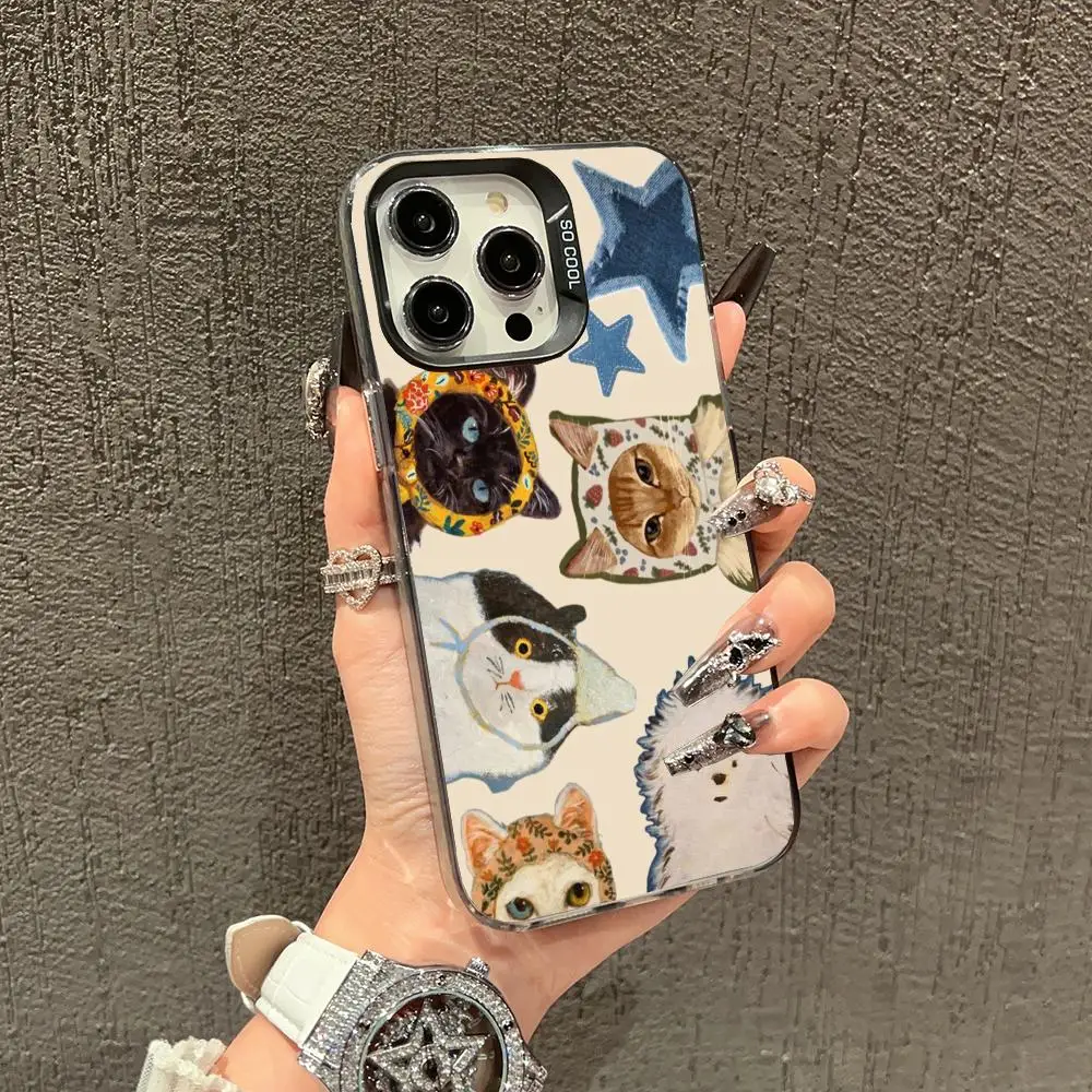 

Headscarf cat case for iPhone17 16 15 14 13 12 11 Pro/ Max/Plus shock-proof rear cover anti-fingerprint