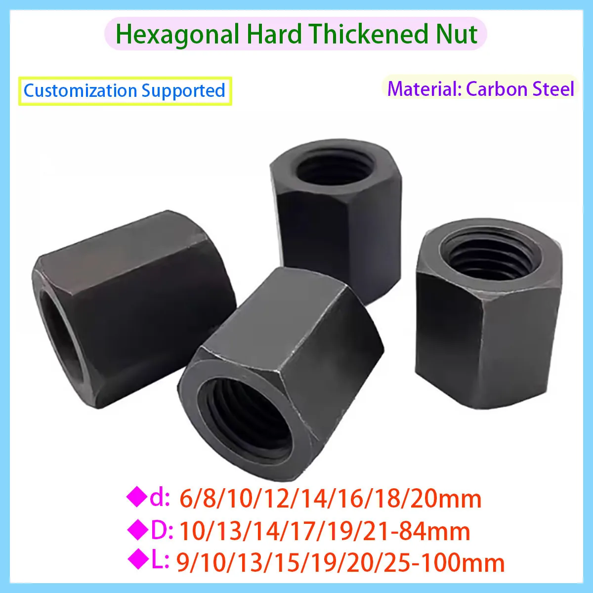 Carbon Steel T12-T45 Trapezoidal Lead Screw, Left/right Rotating Thread, Hexagonal Nut, Linear Axis, ACME Thread