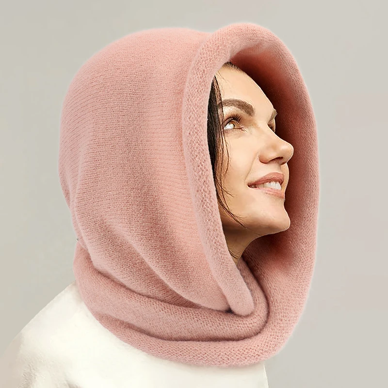 Frauen gestrickt Schal Kapuze Hut Hals Kragen Kappe einteilige Kaschmir Baumwolle Schal Hüte Outdoor-Ski haube Sturmhaube Mützen Gorras