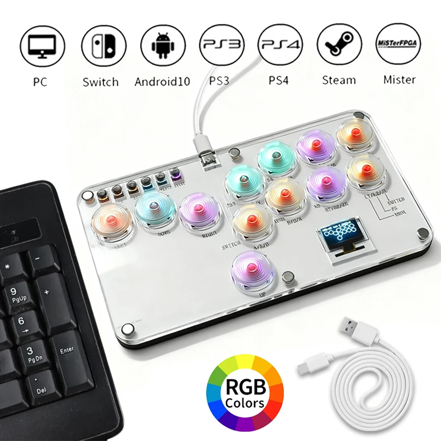 ممر عصا التحكم Hitbox Leverless تحكم القتال لعبة لوحة المفاتيح Hitbox القتال العصي للكمبيوتر/PS4/PS5/التبديل ممر القتال #1