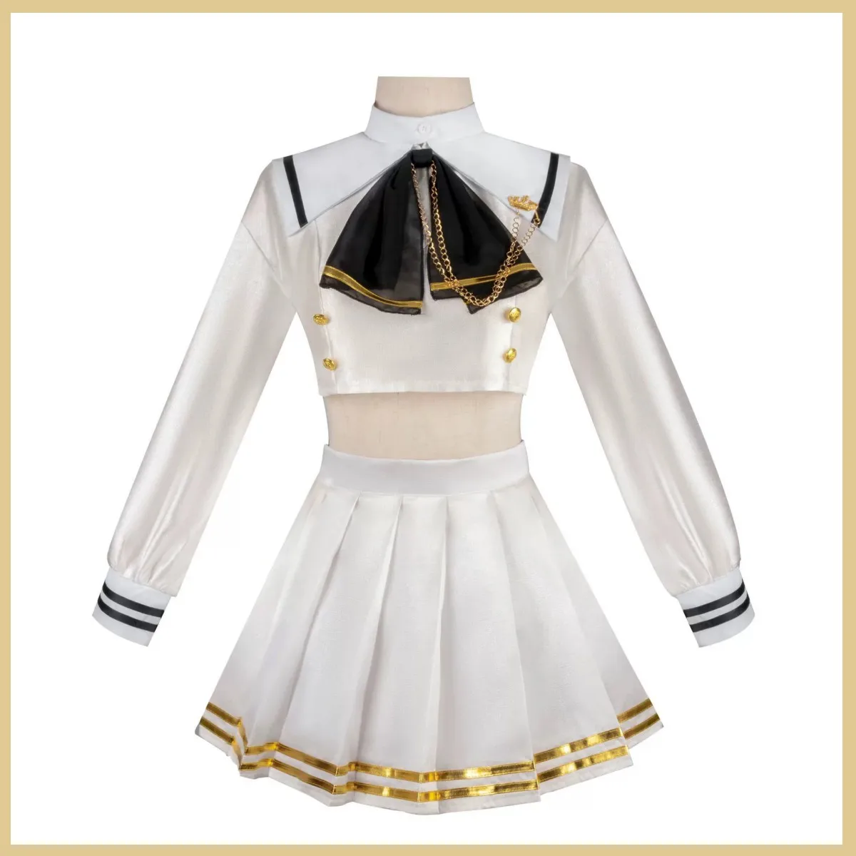 Anime Game Azur Lane Hms Janus Cosplay Costume Japanese White JK Uniform Skirt Long Sleeves Shirt Woman Sexy Sailor Suit view 2