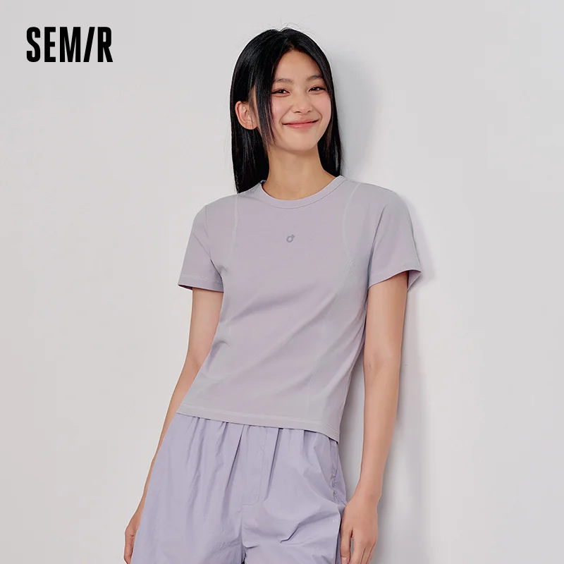 Semir Quick-Dry Short Sleeve T-Shirt Women Slim Fit UV Protection 2025 New Summer Athletic Top for Running or Gym Workouts