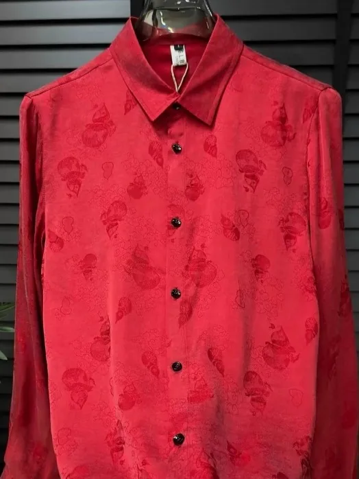 

Soft Pure Color Long Sve Men's irt Spring Autumn Faion Trend Youth Sle Comfortable Classic Collar Cool Outfit