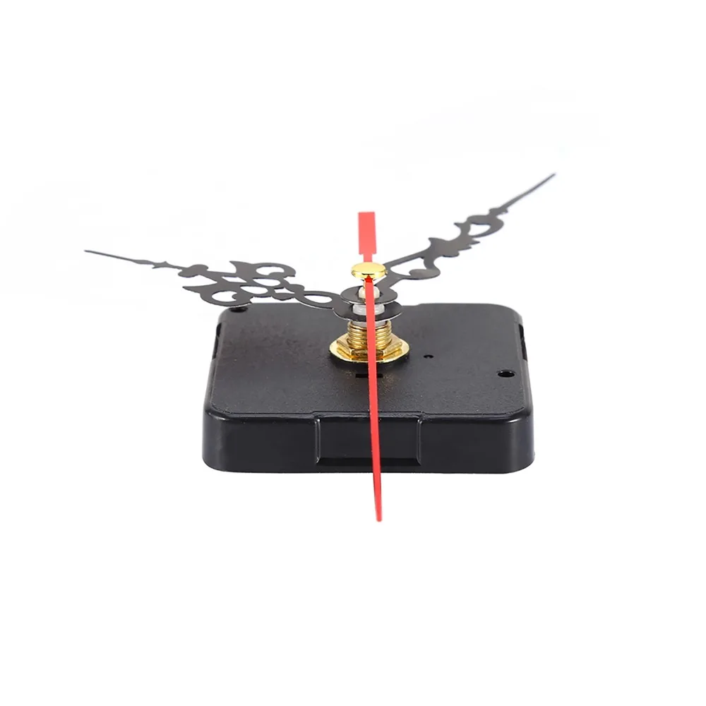 Black Color Quartz Clock Movement 2.2x2.2x0.63in Battery Powered Clock Repair Kit Shaft length 13mm Mute Mechanism