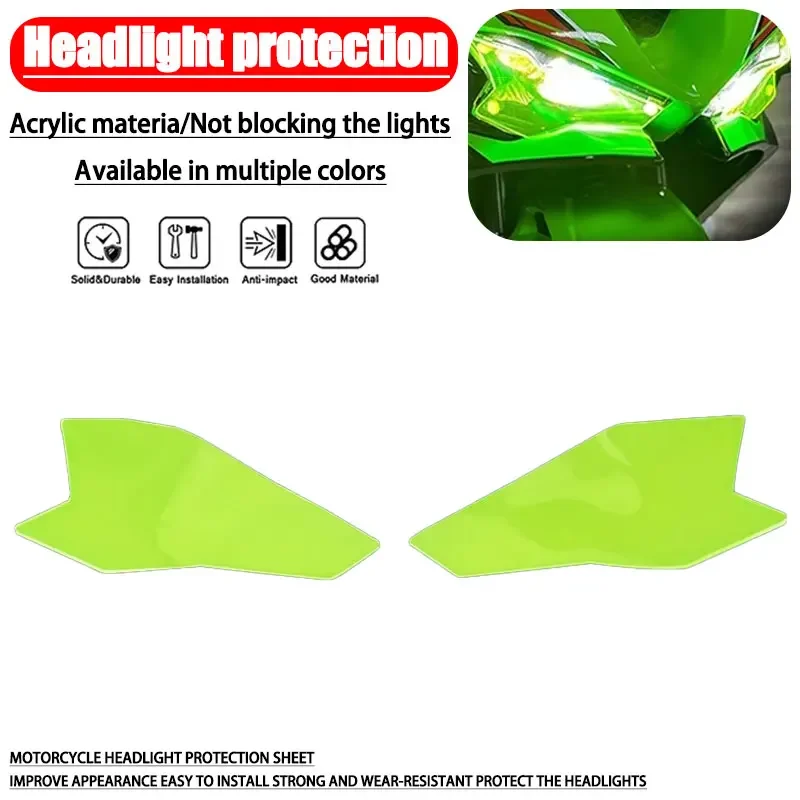 

New motorcycle acrylic front headlight guard head light lens cover protector for ninjavan 500 2024