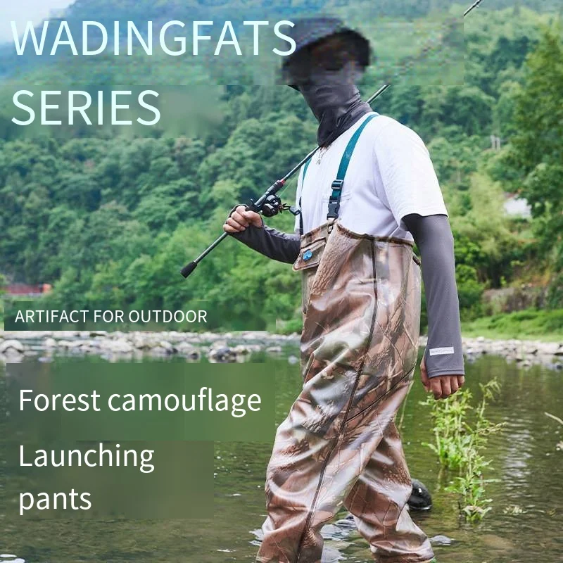 Camouflage Fishing Waders,River Lake Lure Wading Pants, Travel Sea Clothing, Outdoors Waterproof Overalls, Breathable Comfort