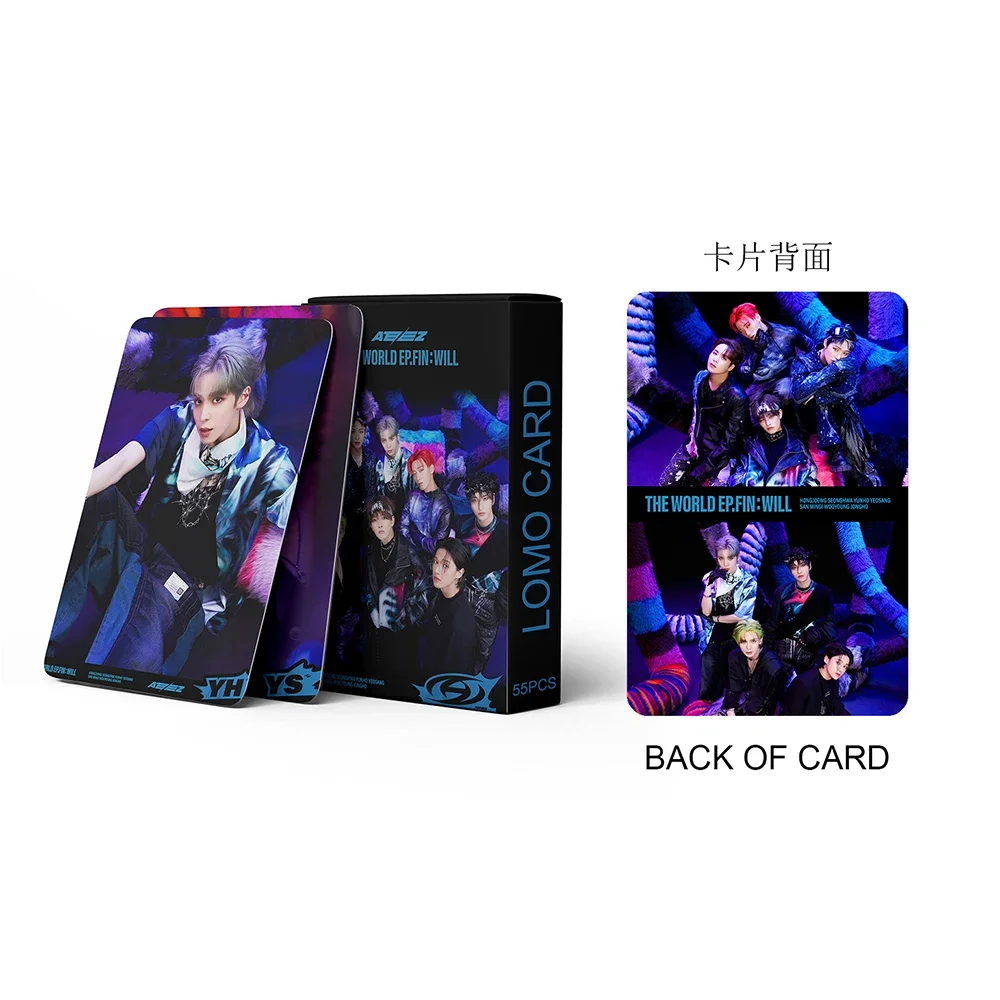 55pcs Kpop ATEEZ Lomo Cards Photocards THE WORLD EP.FIN : WILL New Album Photo Print Cards