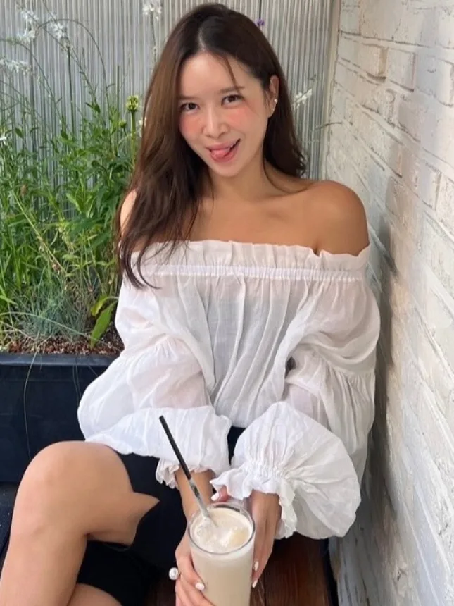 Chic été Sweeti oulder-baring épissure longue Sve protection solaire irt femme coupe régulière moyen doux autre tissu