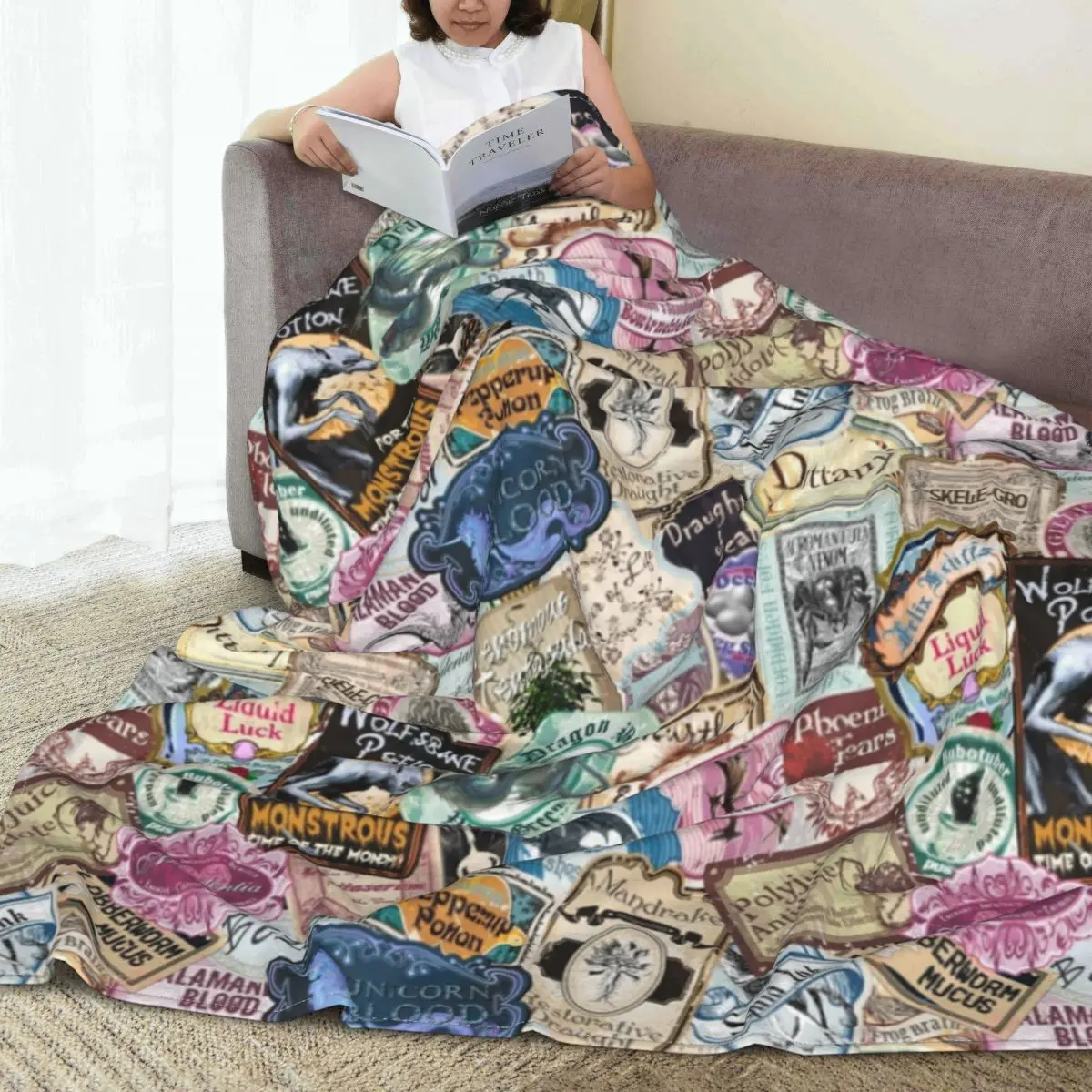 

Magic Card Flannel Blankets Soft Durable Abstract Vintage Bedding Throws Winter Travel Office Chair Sofa Bed Colorful Bedspread