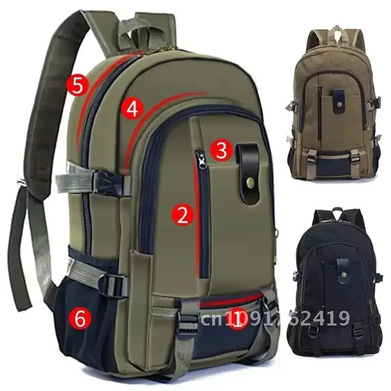 2023 Mountaineering Bag Backpack for Men Canvas Large Capacity High School Backpacks Outdoor Travel Camping Bag Computer Bag