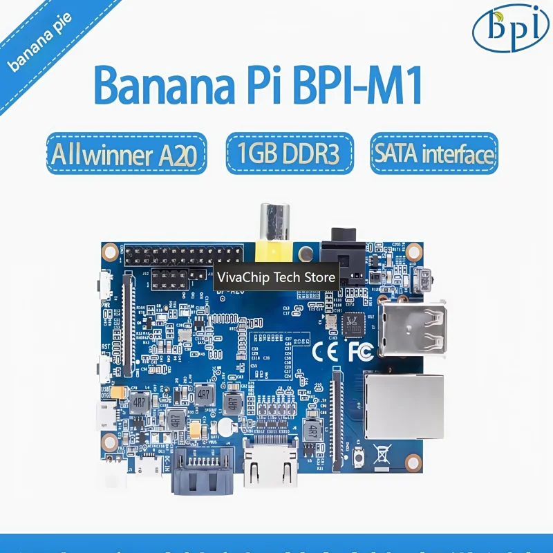 VivaChip TechBanana Pi BPI-M1 Single Board Computer Uses Allwinner A20 Chip Solution, With 1G RAM On Board