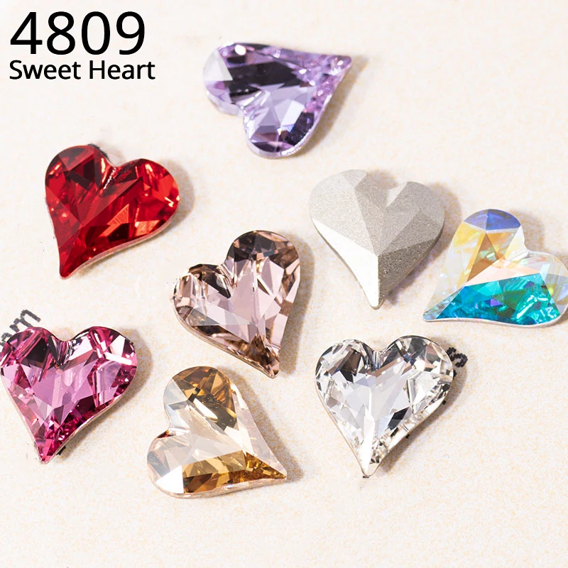 

4809 Sweet Heart Fancy Stone Nail Art Crystals from Austria Glitter Rhinestones for Necklace Earrings Jewelry Making 13x12mm