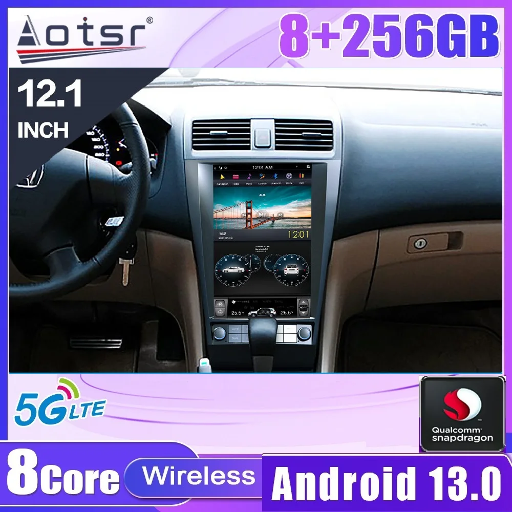 Android 13.0 For Honda Accord 7 2003-2007 HI-car Car radio Player GPS Navigation Voice control PX6/G6 128GB 4GLET 8core